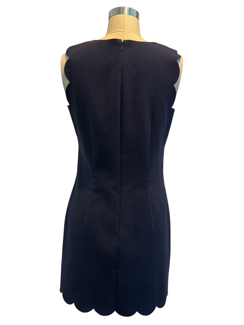 J.Crew Navy Scalloped Shift Dress – Size 4 - Picture 3 of 5